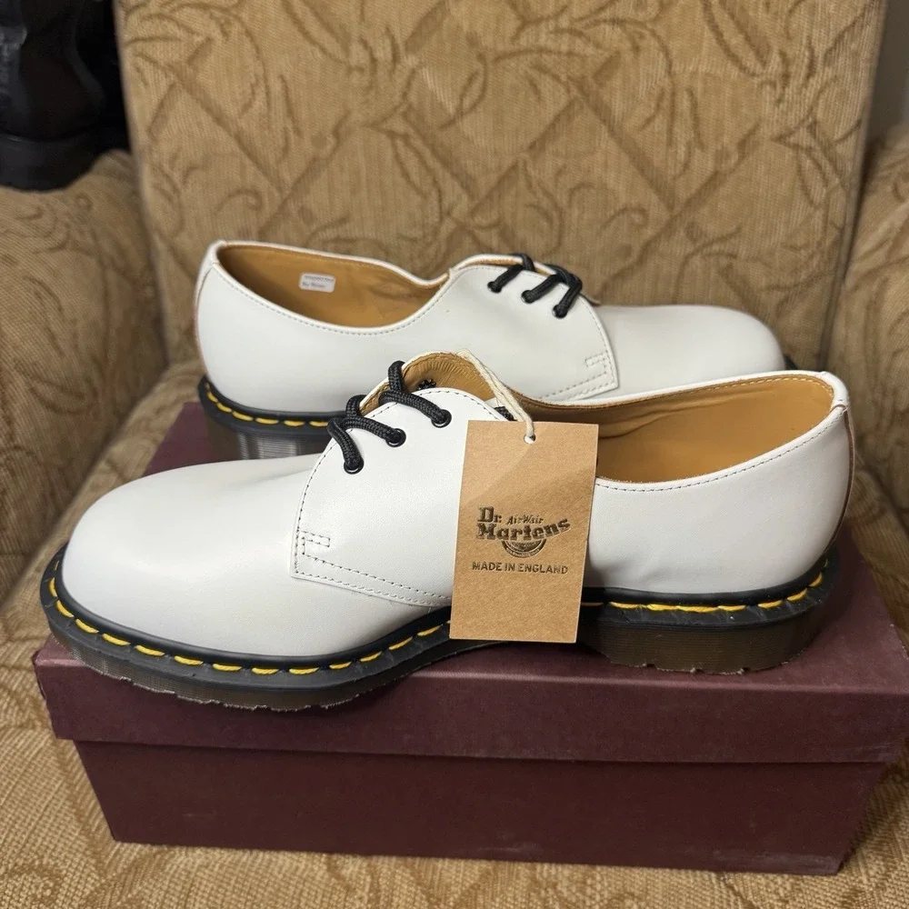 DR MARTEN 1461 VINTAGE White Quilon Unisex MADE in ENGLAND MEN US 11 UK 10 New